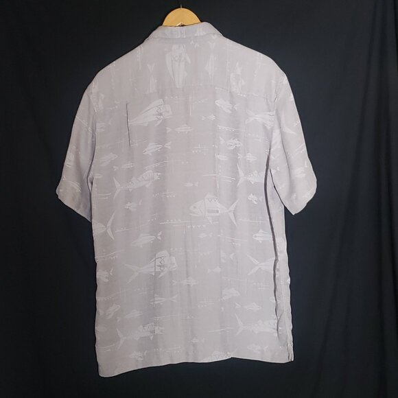 Quiksilver Waterman Collection Fish Design SS BF Shirt - Gray - Sz L* - Picture 5 of 5